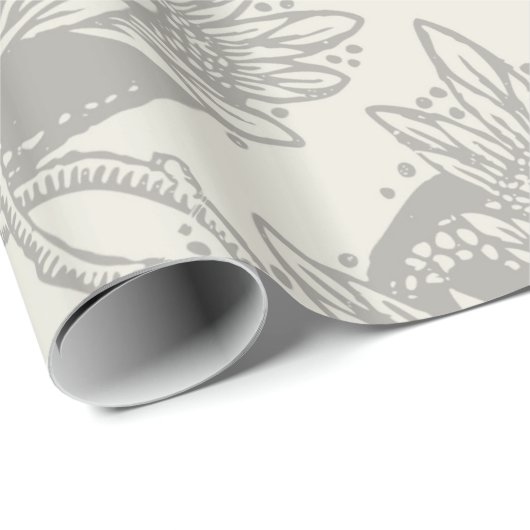 Art Nouveau Bloemen Minimalisme Cadeaupapier (Rol Hoek)