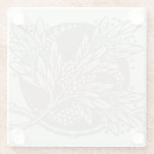 Art Nouveau Bloemen Minimalisme Glazen Onderzetter (Achterkant)