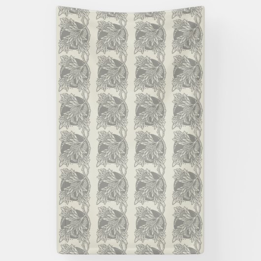 Art Nouveau Bloemen Minimalisme Spandoek (Verticaal)