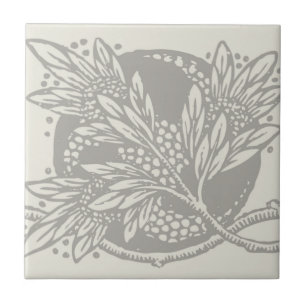 Art Nouveau Bloemen Minimalisme Tegeltje