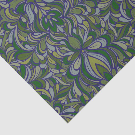 Art Nouveau Bloemen Naadloos Tissuepapier (Detail)