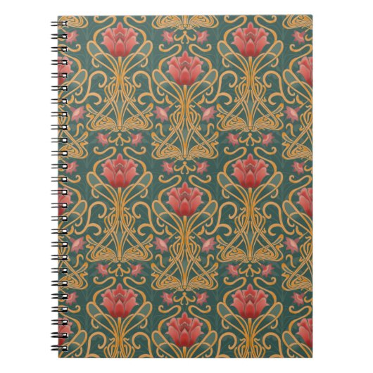 Art Nouveau bloemen Notitieboek (Voorkant)