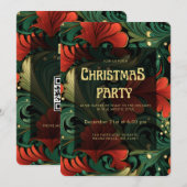 Art Nouveau Bloemen Sjabloon Kerstfeest Uitnodigen Kaart (Voorkant / Achterkant)