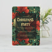 Art Nouveau Bloemen Sjabloon Kerstfeest Uitnodigen Kaart (Staand voorkant)