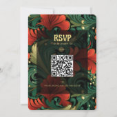 Art Nouveau Bloemen Sjabloon Kerstfeest Uitnodigen Kaart (Achterkant)