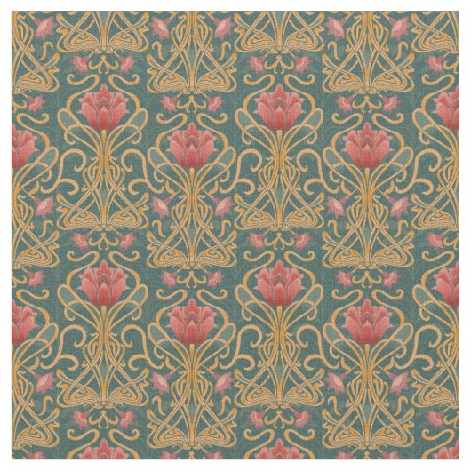 Art Nouveau bloemen Stof (Close Up)