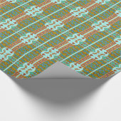 Art nouveau bloemen Verneuil textiel art turquoise Cadeaupapier (Hoek)