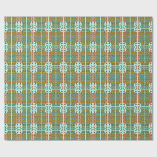 Art nouveau bloemen Verneuil textiel art turquoise Cadeaupapier (Vlak)