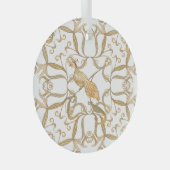 Art Nouveau Bloemen Vogels Glas Ornament (Voorkant Rechts)