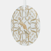 Art Nouveau Bloemen Vogels Glas Ornament (Voorkant links)