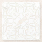 Art Nouveau Bloemen Vogels Glazen Onderzetter (Achterkant)