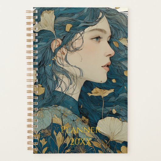 Art Nouveau Bloemen Vrouw Planner (Voorkant)