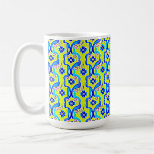 Art Nouveau Bloemen Waterverf Patroon Keramisch Koffiemok