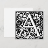 Art Nouveau Bloemenalfabet Monogram Letter A Kaart (Voorkant / Achterkant)