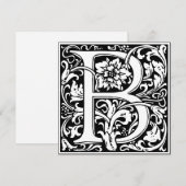 Art Nouveau Bloemenalfabet Monogram Letter B Kaart (Voorkant / Achterkant)