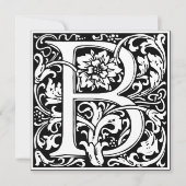 Art Nouveau Bloemenalfabet Monogram Letter B Kaart (Voorkant)