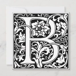 Art Nouveau Bloemenalfabet Monogram Letter B Kaart