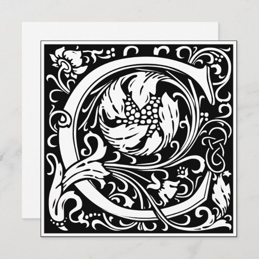 Art Nouveau Bloemenalfabet Monogram Letter C Kaart (Voorkant / Achterkant)