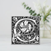 Art Nouveau Bloemenalfabet Monogram Letter C Kaart (Staand voorkant)