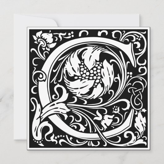 Art Nouveau Bloemenalfabet Monogram Letter C Kaart (Voorkant)
