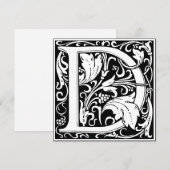 Art Nouveau Bloemenalfabet Monogram Letter D Kaart (Voorkant / Achterkant)