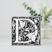 Art Nouveau Bloemenalfabet Monogram Letter D Kaart (Staand voorkant)