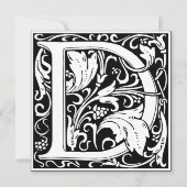 Art Nouveau Bloemenalfabet Monogram Letter D Kaart (Voorkant)