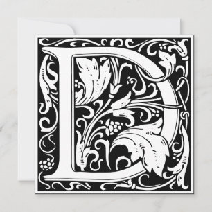 Art Nouveau Bloemenalfabet Monogram Letter D Kaart