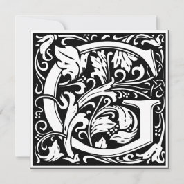 Art Nouveau Bloemenalfabet Monogram Letter G Kaart