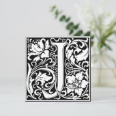 Art Nouveau Bloemenalfabet Monogram Letter J Kaart (Staand voorkant)