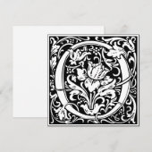 Art Nouveau Bloemenalfabet Monogram Letter O Kaart (Voorkant / Achterkant)