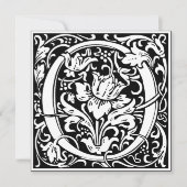 Art Nouveau Bloemenalfabet Monogram Letter O Kaart (Voorkant)