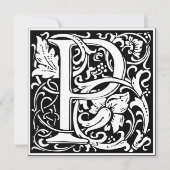 Art Nouveau Bloemenalfabet Monogram Letter P Kaart (Voorkant)