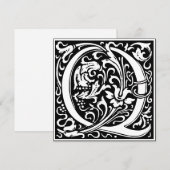 Art Nouveau Bloemenalfabet Monogram Letter Q Kaart (Voorkant / Achterkant)