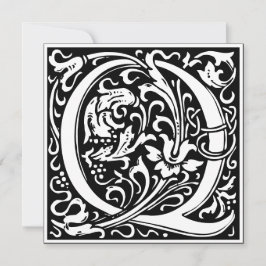 Art Nouveau Bloemenalfabet Monogram Letter Q Kaart