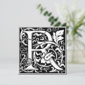 Art Nouveau Bloemenalfabet Monogram Letter R Kaart (Staand voorkant)