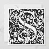 Art Nouveau Bloemenalfabet Monogram Letter S Kaart (Voorkant)