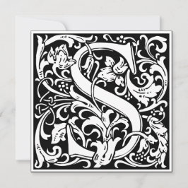 Art Nouveau Bloemenalfabet Monogram Letter S Kaart