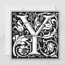 Art Nouveau Bloemenalfabet Monogram Letter Y
