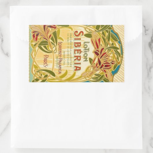Art nouveau bloemenbeautylotion Siberië label (Tas)