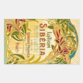 Art nouveau bloemenbeautylotion Siberië label (Voorkant)