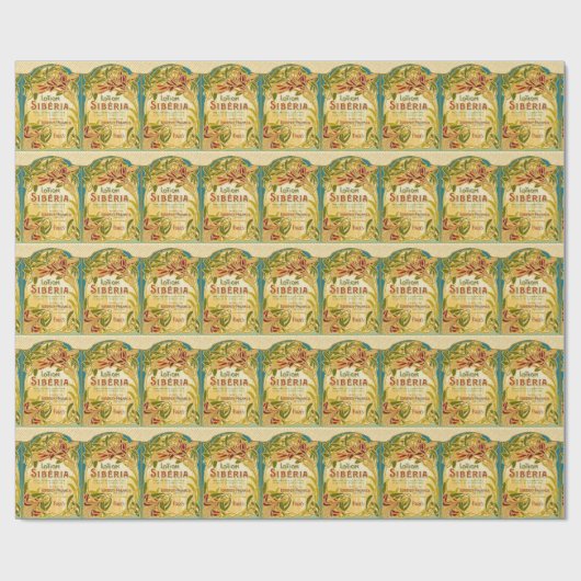 Art nouveau bloemenbeautylotion Siberië label Cadeaupapier (Vlak)