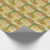 Art nouveau bloemenbeautylotion Siberië label Cadeaupapier (Hoek)