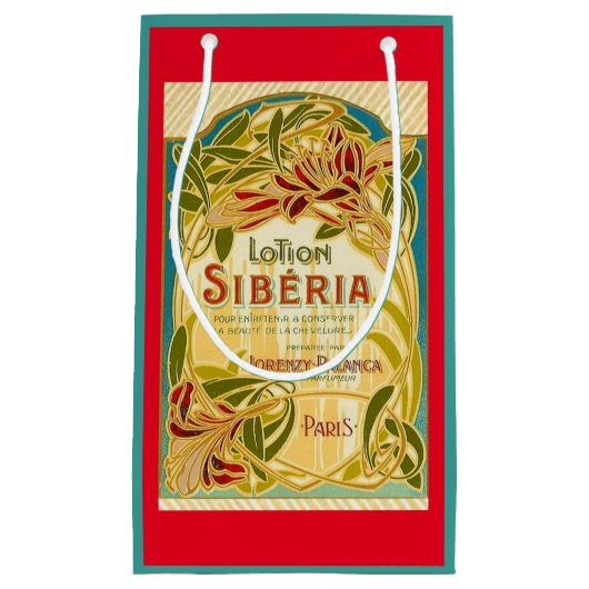 Art nouveau bloemenbeautylotion Siberië label Klein Cadeauzakje (Voorkant)