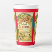 Art nouveau bloemenbeautylotion Siberië label Latte Mok (Voorkant)