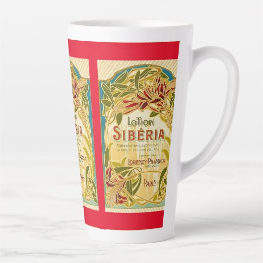Art nouveau bloemenbeautylotion Siberië label Latte Mok (Rechts)