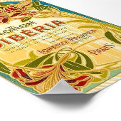 Art nouveau bloemenbeautylotion Siberië label Poster (Hoek)