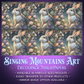 Art Nouveau Bloemenbos Konijn Decoupage Pasen Tissuepapier