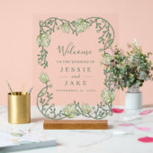 Art nouveau bloemenbruiloft acryl bord (Huwelijk)