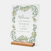 Art nouveau bloemenbruiloft acryl bord (Hoek)